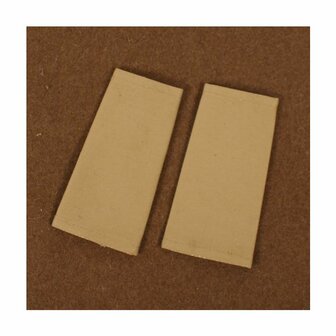 Khaki Drill KD blank epaulet rank slides in tan cotton as a pair