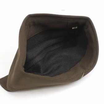 Interior view of WW2 American officers garrison cap in OD 51