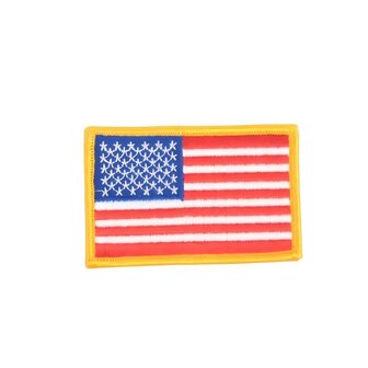 American U.S. flag patch in full colour with gold border, sew-on version