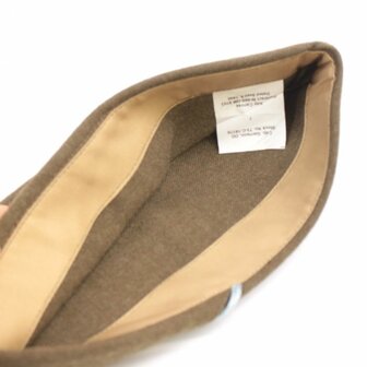 Interior view of the US WW2 Infantry Garrison Cap in OD wool with clean lining and label