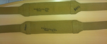 UK P-37 Auxiliary Pouch Yokes Canadese uitvoering met makerstempel Z.L.&amp;T. Ltd. 1943 / UK P-37 Auxiliary Pouch Yokes Canadi