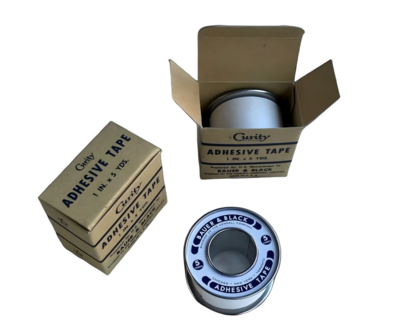 Curity Adhesive Tape reproduction in cardboard box with metal spool