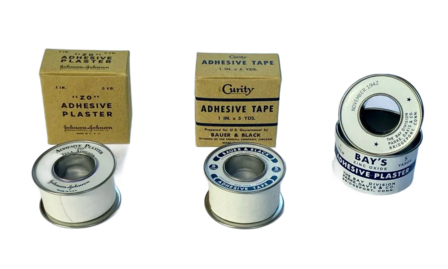 Three variants of WW2 US Adhesive Plaster reproductions shown together