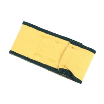 Women&rsquo;s Land Army WLA armband for 6 years&rsquo; service in yellow/cream with green crown, WLA lettering and service di