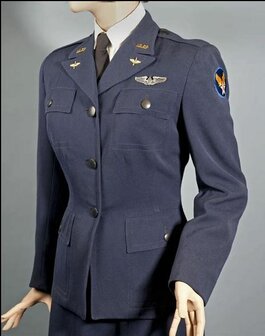 Pair of metal WASP collar badges with gold-coloured W.A.S.P. lettering on Dress Jacket