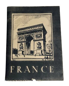 Front cover of WW2 France Pocket Guide reproduction with Arc de Triomphe and France text