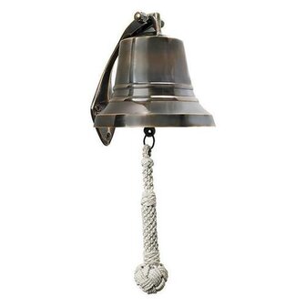Bronze 5 inch ship&rsquo;s bell made from solid brass with hand-knotted lanyard