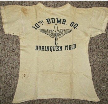 Original WWII 10th Bombardment Squadron Borinquen Field T-shirt from the 1940-1945 period