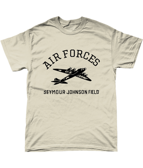 Natural Seymour Johnson Field Air Forces historic T-shirt with American bomber design