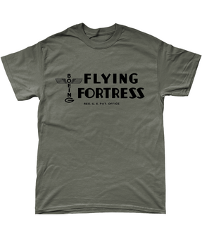 Boeing B-17 Flying Fortress T-shirt olive met zwarte retro aviation opdruk