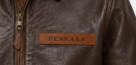 Personalized WWII USAAF leather name tags with PENKALA lettering