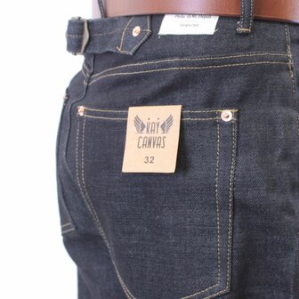 WWII US Navy 1940s Denim Deck Jeans reproduction in dark blue denim back