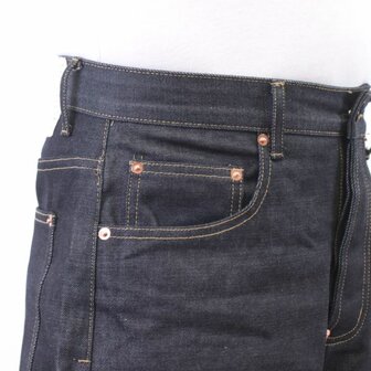 WWII US Navy 1940s Denim Deck Jeans reproduction in dark blue denim front