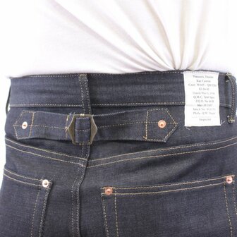 WWII US Navy 1940s Denim Deck Jeans reproduction in dark blue denim bandoleer