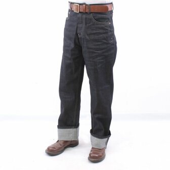 WWII US Navy 1940s Denim Deck Jeans reproduction in dark blue denim