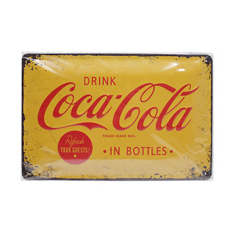 TIN SIGN COCA COLA YELLOW LOGO