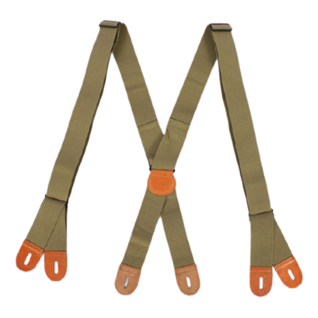 WW2 US Trouser Braces, Suspenders. Tan