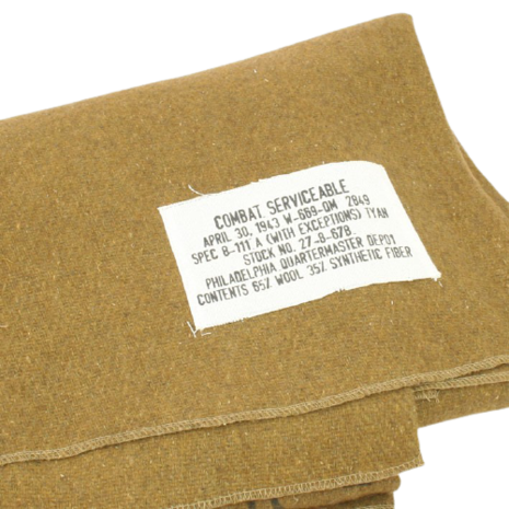 US Army Mustard Brown Wool Blanket