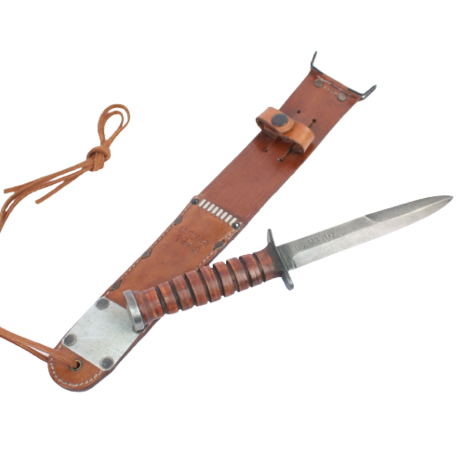 US M3 knife with Leather M6 scabbard