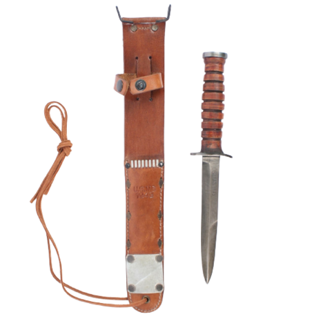 US M3 knife with Leather M6 scabbard