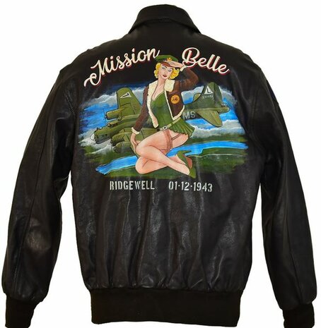 Hand-paint pinup on your leather A2 or B3 Flight Jacket