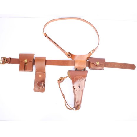 1940s Brown Leather Garrison Belt
