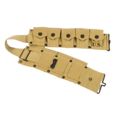 Mounted cartridge belt. M1 Garand belt and Colt 45