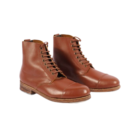 British Officers Brown Ankle Boots