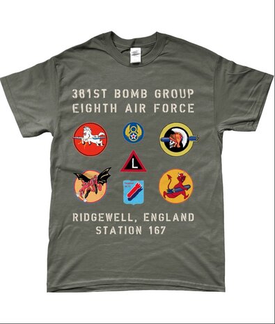 T-shirt Logo's Vliegveld Ridgewell, 381st Bomb Group