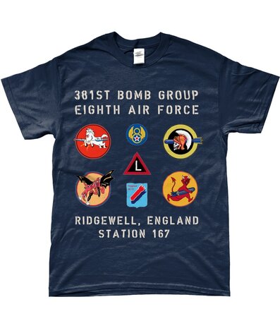 T-shirt Logo's Vliegveld Ridgewell, 381st Bomb Group