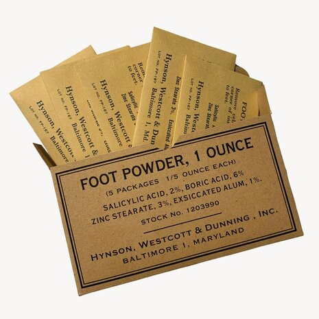 WW2 Foot Powder Box and 5 Sachets