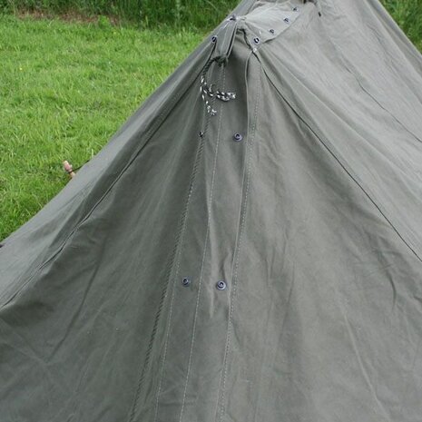 1945 Pup Tent, 2 x US Army OD Shelter Halves, poles and pegs