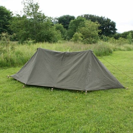 1945 Pup Tent, 2 x US Army OD Shelter Halves, poles and pegs