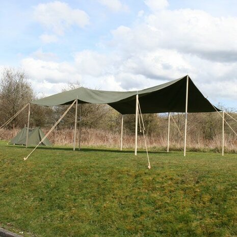 US Army Mess Tent Shelter with Poles, Pegs and Guy ropes Complete