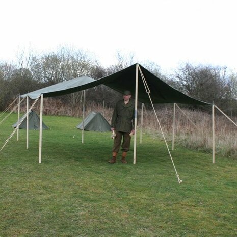 US Army Mess Tent Shelter with Poles, Pegs and Guy ropes Complete