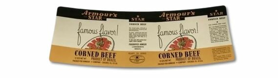 Can Label Armour's Star Corned Beef labels