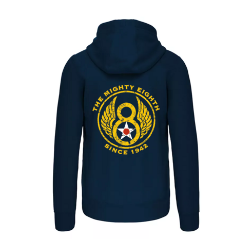 VINTAGE HOODIE 8TH AIR FORCE Navy with zipper and Fleece