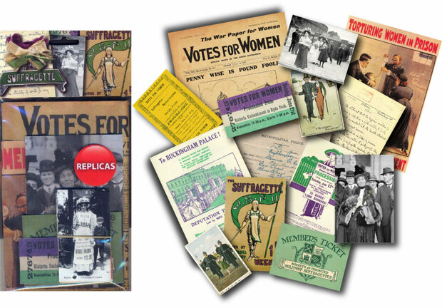Suffragette Replica Set – Votes for Women Posters, Kaarten & Lidmaatschapskaarten (Historische Vrouwenrechten Memorabilia)