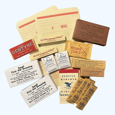 WW2 Paratrooper Airborne Pocket Filler Set Deluxe for Re-enactment, WW2 Gift, Replica Film Prop, Reproduction