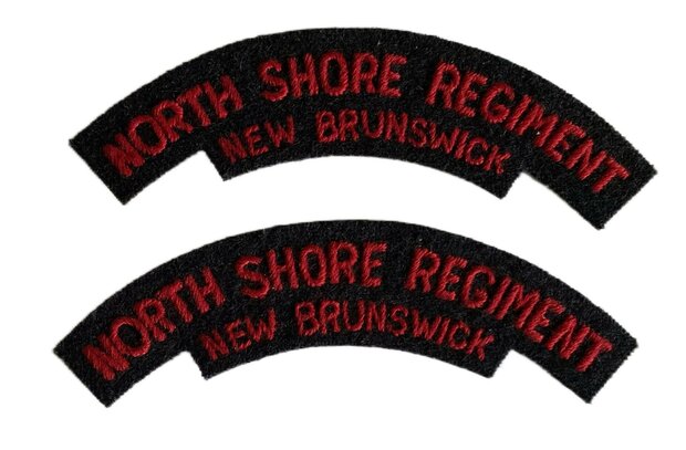 WWII North Shore New Brunswick Shoulder Titles Set
