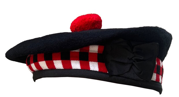 Balmoral Bonnet met Dicing – Rood/Wit/Zwart of Zwart/Wit