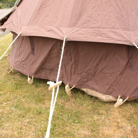 Bruine MKV Bell Tent – Katoenen Canvas Tenthistorie (Compleet met haringen en middenstok)