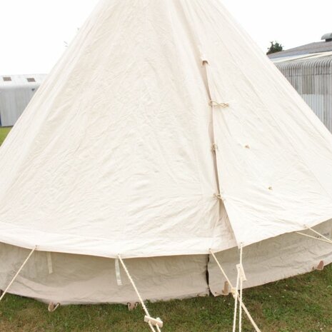 White MKV Bell Tent – Cotton Canvas – Complete with Wooden Pegs and Center Pole
