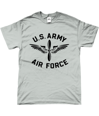USAAF T-shirt Ash Grey – black winged propeller print