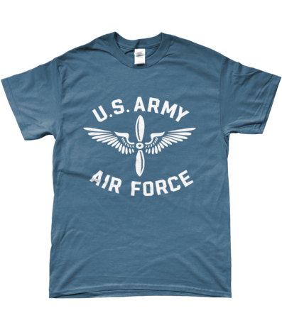 USAAF T-shirt Indigo Blue – white winged propeller print