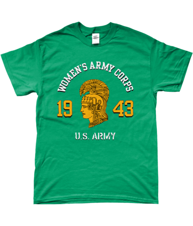 Women’s Army Corps 1943 T-shirt – Irish Green – Pallas Athene emblem