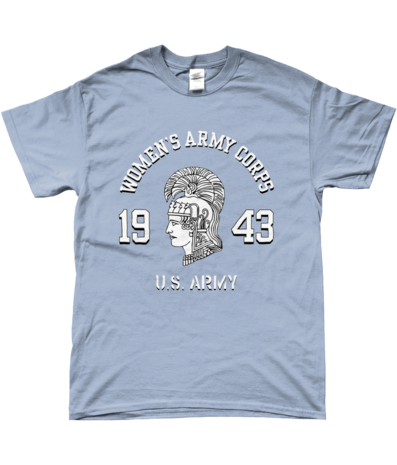WAC 1943 T-shirt Light Blue – white U.S. Army WAC print