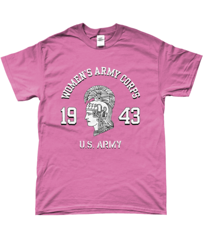 WAC 1943 T-shirt Azalea Pink – white Pallas Athene print