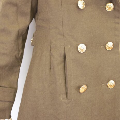 WAC Greatcoat reproductie gedragen op mannequin – WAC Greatcoat reproduction on mannequin