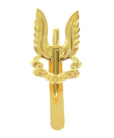 SAS Cap Badge – Messing reproductie met motto Who Dares Wins WWII